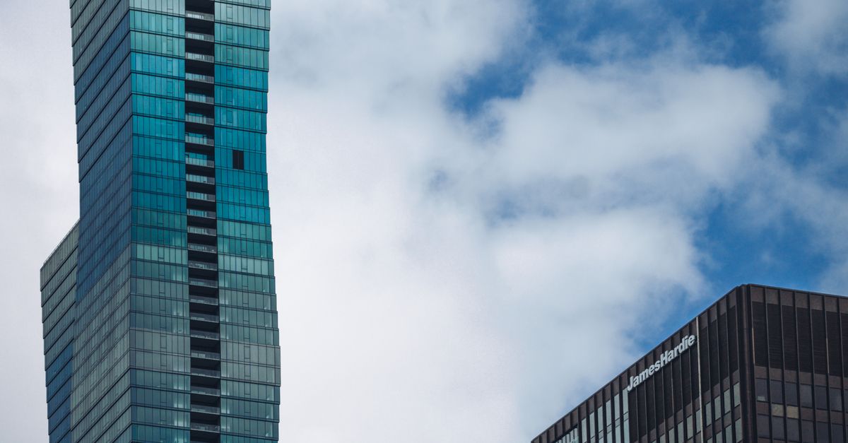 Authority link building — skyscrapers rising into a clear sky
